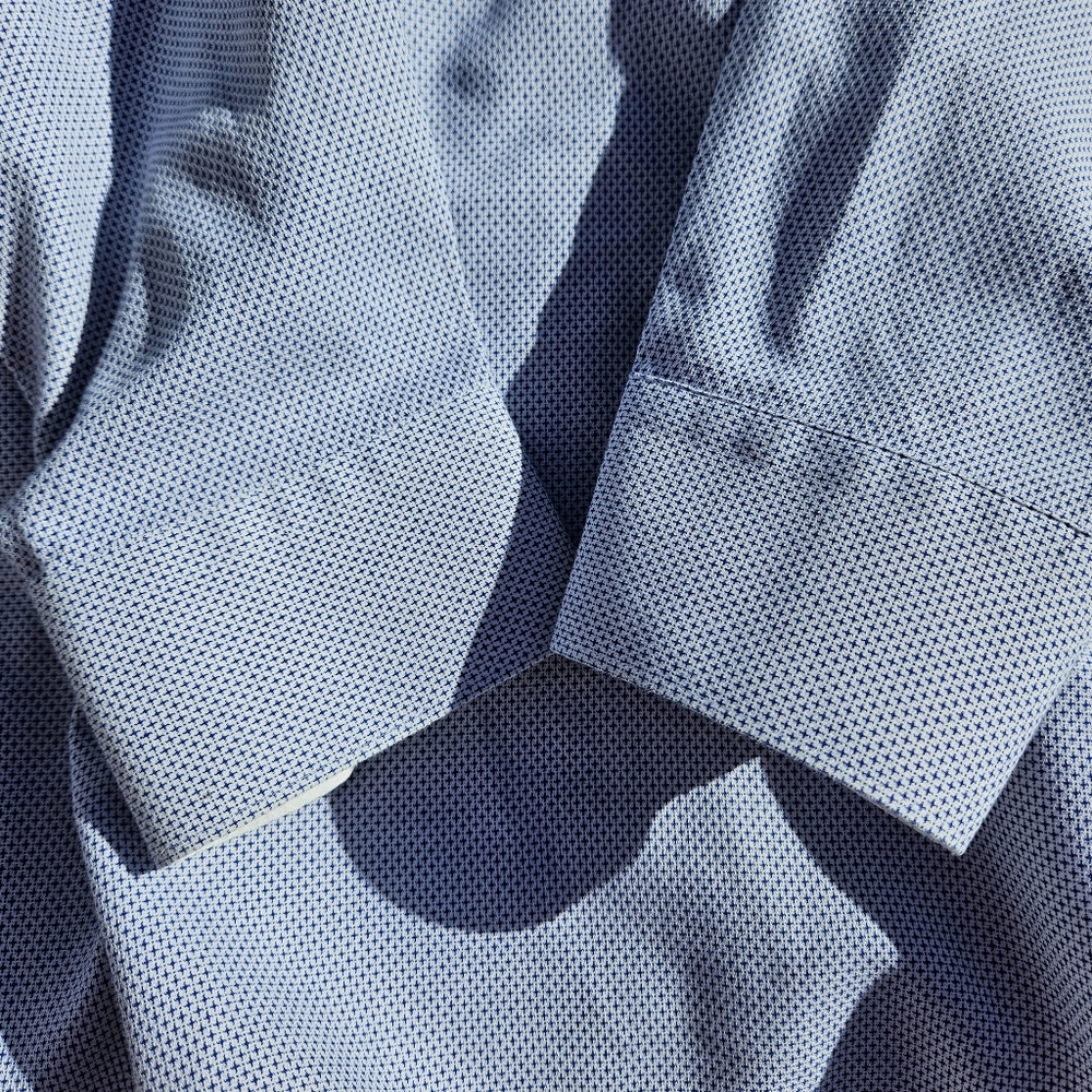 Maceoo XL Long Sleeve Dress Shirt Italian Button-Down Blue White Top 100% Cotton - Picture 16 of 16